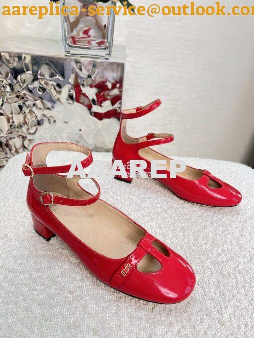 Replica Dior Aime Ballet Pump Red Patent Calfskin KCB805 5