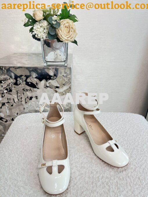 Replica Dior Aime Ballet Pump White Patent Calfskin KCB805 3