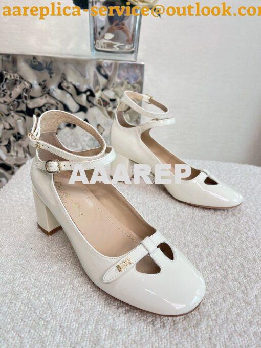 Replica Dior Aime Ballet Pump White Patent Calfskin KCB805 4