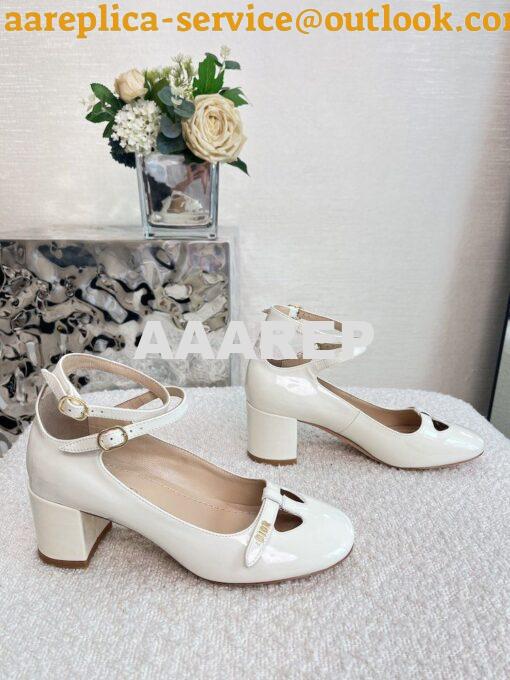 Replica Dior Aime Ballet Pump White Patent Calfskin KCB805 5