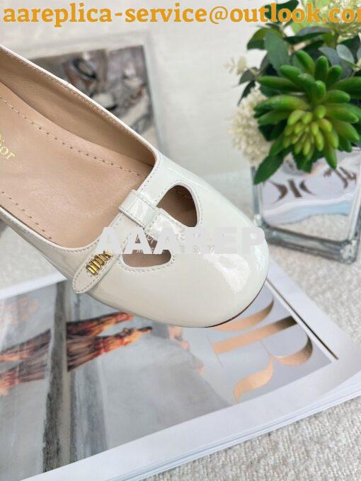 Replica Dior Aime Ballet Pump White Patent Calfskin KCB805 6