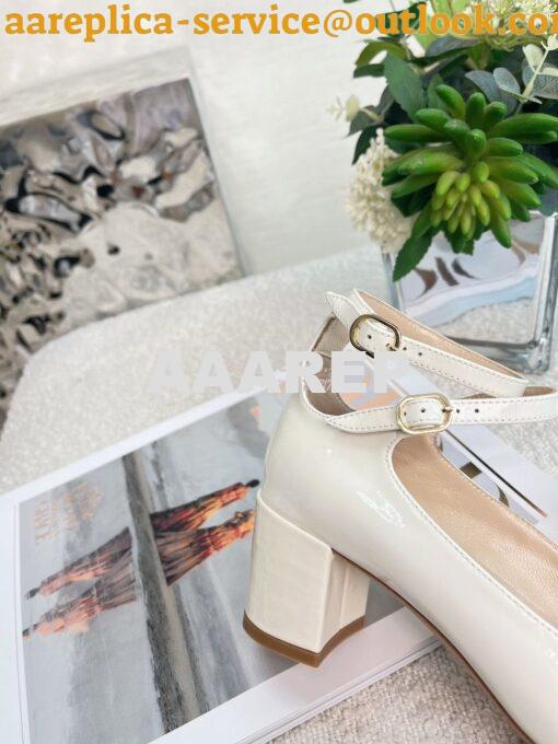 Replica Dior Aime Ballet Pump White Patent Calfskin KCB805 7