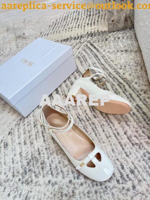 Replica Dior Aime Ballet Pump White Patent Calfskin KCB805 8