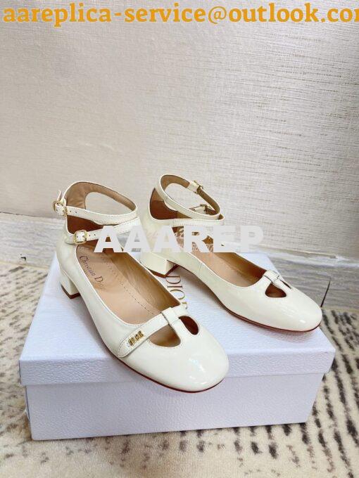 Replica Dior Aime Ballet Pump White Patent Calfskin KCB805 10