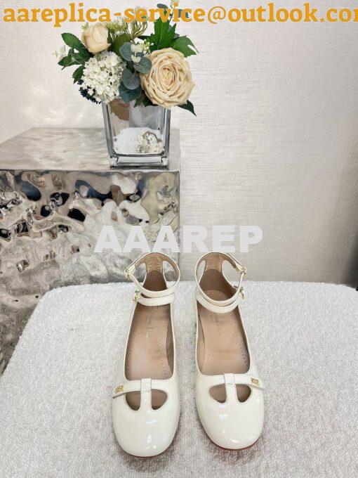 Replica Dior Aime Ballet Pump White Patent Calfskin KCB805 11