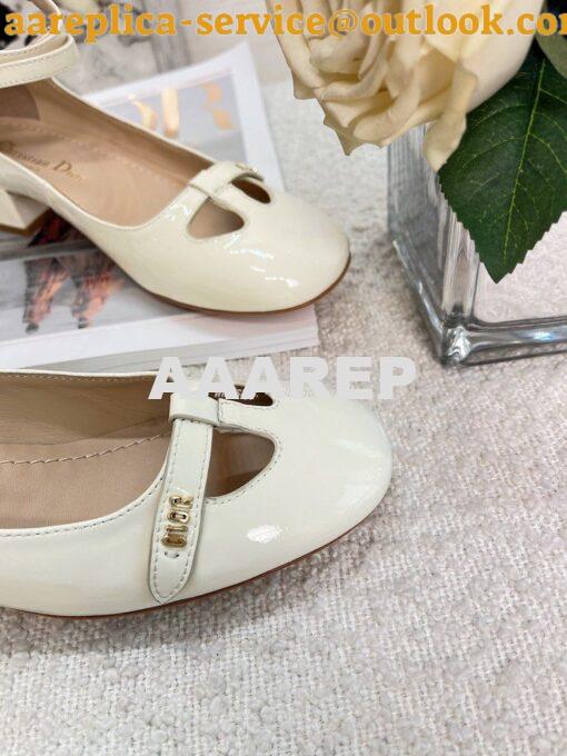 Replica Dior Aime Ballet Pump White Patent Calfskin KCB805 13