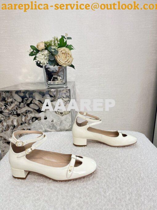 Replica Dior Aime Ballet Pump White Patent Calfskin KCB805 14