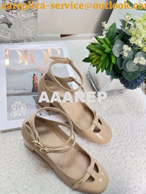 Replica Dior Aime Ballet Pump Nude Patent Calfskin KCB805 4