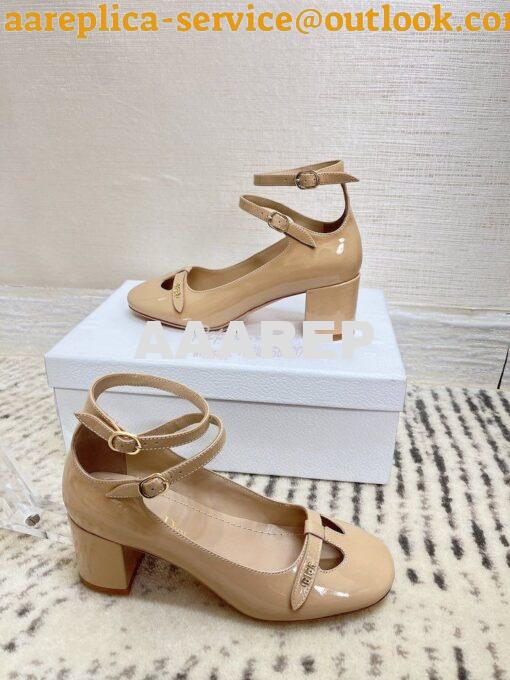 Replica Dior Aime Ballet Pump Nude Patent Calfskin KCB805 5