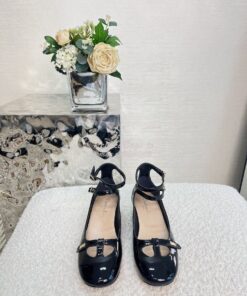 Replica Dior Aime Ballet Pump Black Patent Calfskin KCB805