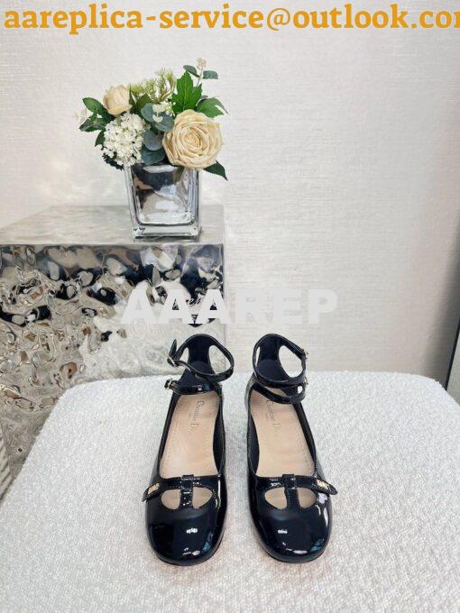 Replica Dior Aime Ballet Pump Black Patent Calfskin KCB805