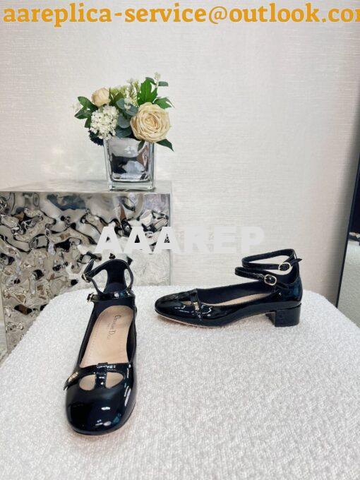 Replica Dior Aime Ballet Pump Black Patent Calfskin KCB805 2