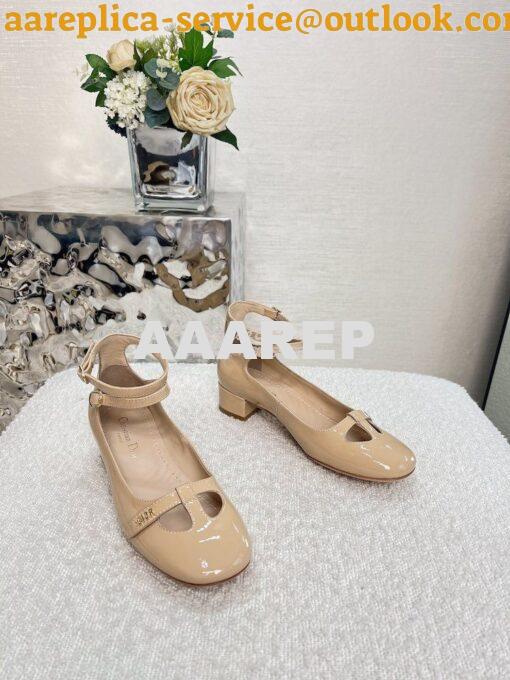 Replica Dior Aime Ballet Pump Nude Patent Calfskin KCB805 12