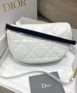 Replica Small Dior Vibe Hobo Bag White Cannage Lambskin M7200