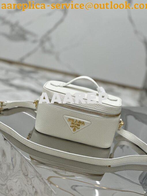 Replica Prada Leather mini-bag 1BH202 White 2