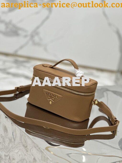 Replica Prada Leather mini-bag 1BH202 Caramel 2