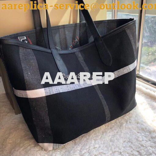 Replica Burberry The Medium Reversible Doodle Tote Black 6