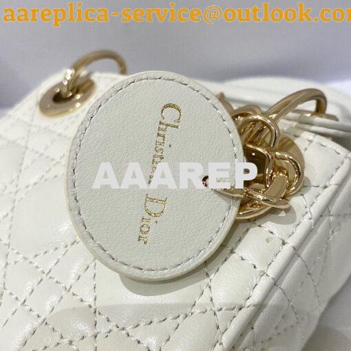 Replica Micro Lady Dior Bag White Cannage Lambskin S0856 3