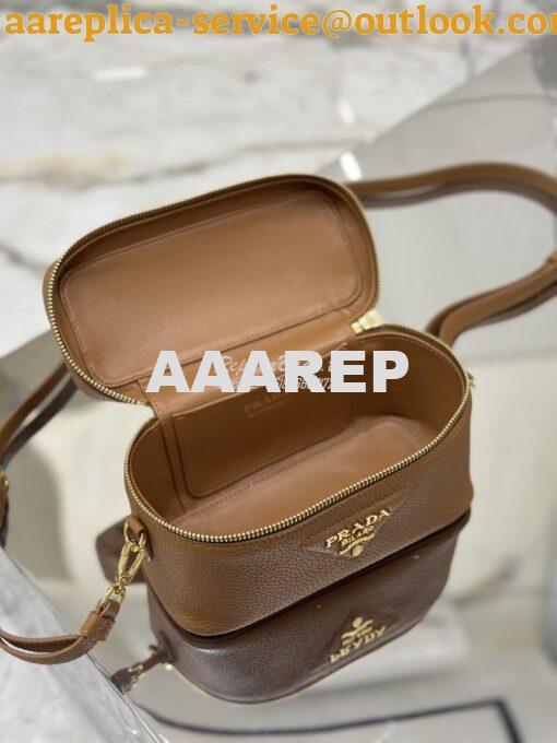 Replica Prada Leather mini-bag 1BH202 Caramel 7