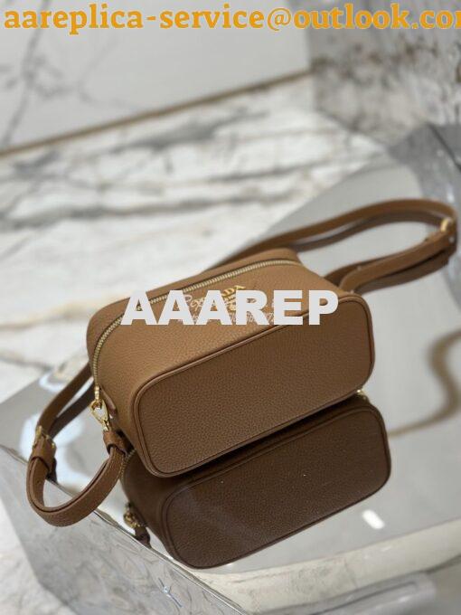 Replica Prada Leather mini-bag 1BH202 Caramel 9