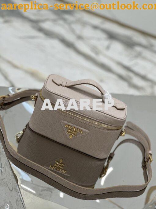 Replica Prada Leather mini-bag 1BH202 Sand Beige 4