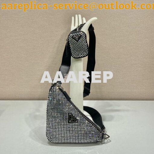 Replica Prada Crystal-embellished black shoulder bag 1bh190