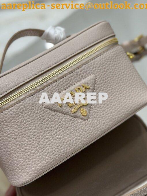 Replica Prada Leather mini-bag 1BH202 Sand Beige 6