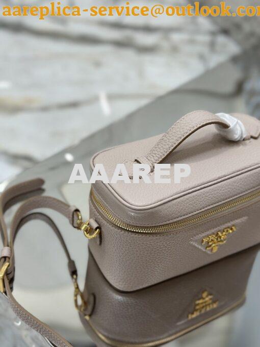 Replica Prada Leather mini-bag 1BH202 Sand Beige 7