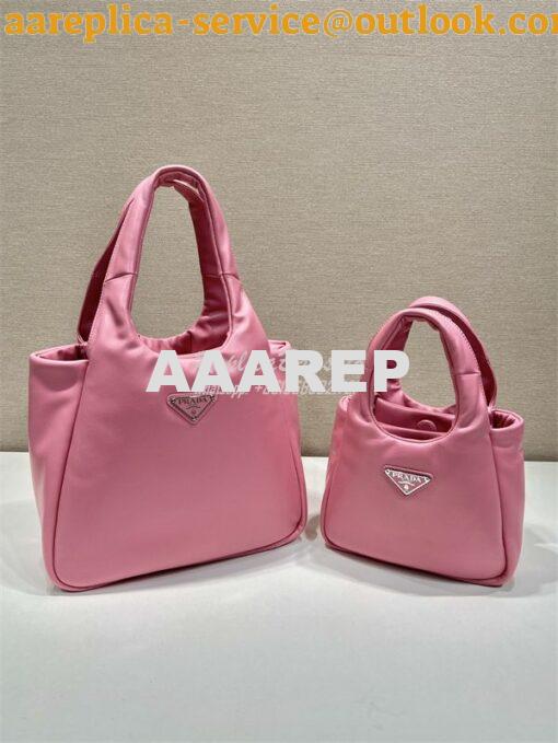 Replica Prada Medium padded Prada Soft pink nappa leather bag 1BG413