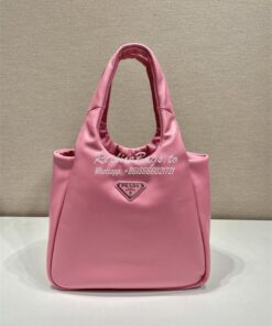 Replica Prada Medium padded Prada Soft pink nappa leather bag 1BG413 2