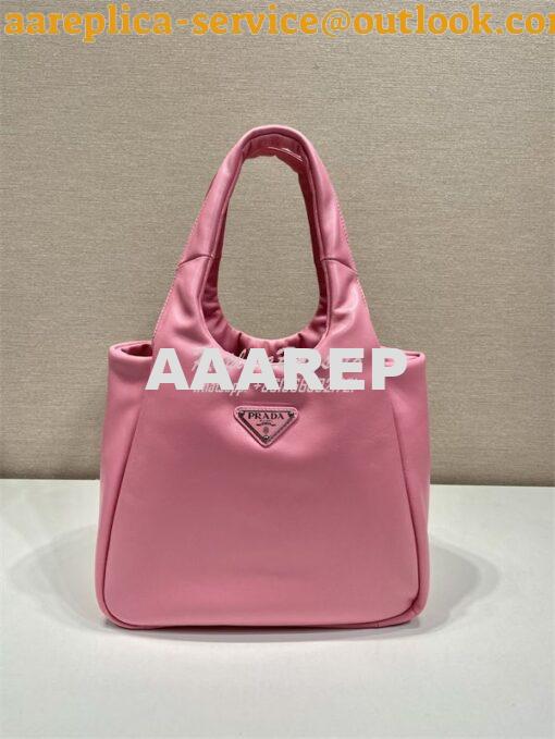 Replica Prada Medium padded Prada Soft pink nappa leather bag 1BG413 2