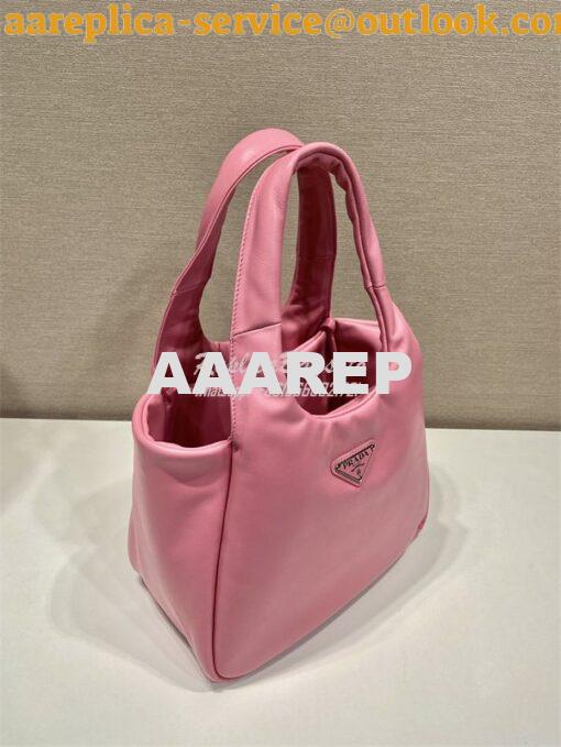 Replica Prada Medium padded Prada Soft pink nappa leather bag 1BG413 4