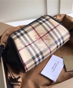 Replica Burberry Haymarket Check Mini Blaze black Crossbody Bag 388607