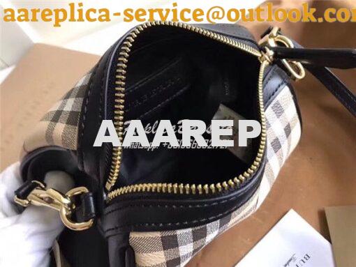 Replica Burberry Haymarket Check Mini Blaze black Crossbody Bag 388607 7