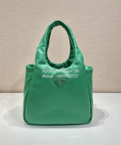 Replica Prada Medium padded Prada Soft green nappa leather bag 1BG413 2