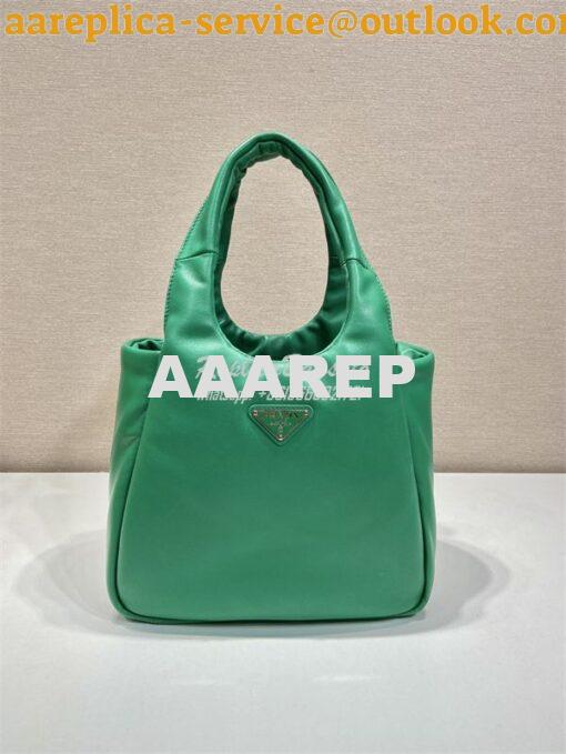 Replica Prada Medium padded Prada Soft green nappa leather bag 1BG413 2