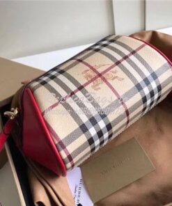 Replica Burberry Haymarket Check Mini Blaze red Crossbody Bag 38860711 2