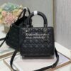 Replica Dior Medium Lady Dior Latte Lambskin Cannage with Ruthenium-Fi 11