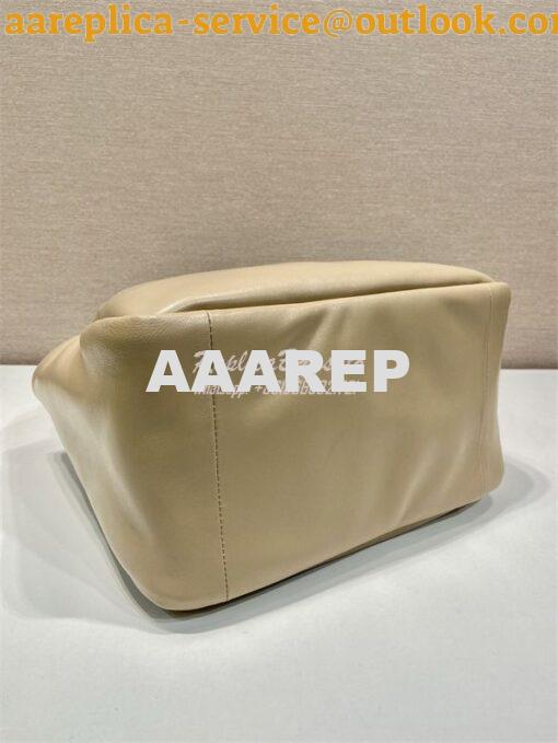 Replica Prada Medium padded Prada Soft nappa beige leather bag 1BG413 7