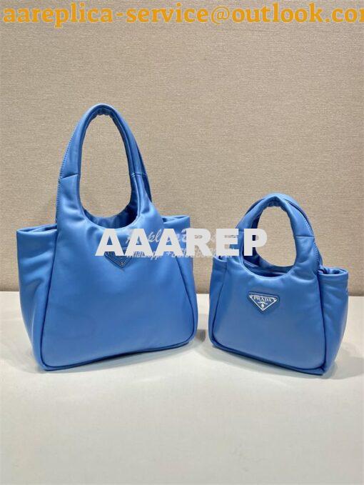 Replica Prada Medium padded Prada Soft blue nappa leather bag 1BG413