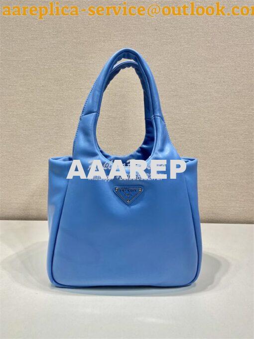 Replica Prada Medium padded Prada Soft blue nappa leather bag 1BG413 2