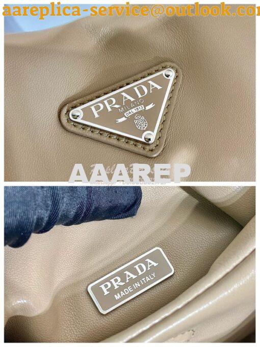 Replica Prada Medium padded Prada Soft nappa beige leather bag 1BG413 10