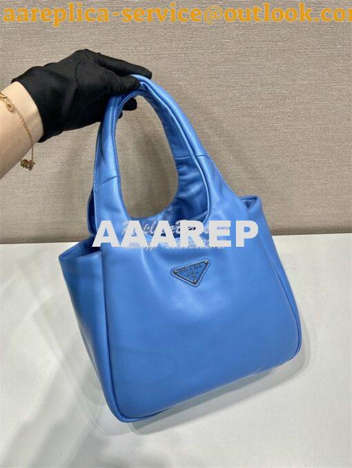 Replica Prada Medium padded Prada Soft blue nappa leather bag 1BG413 3