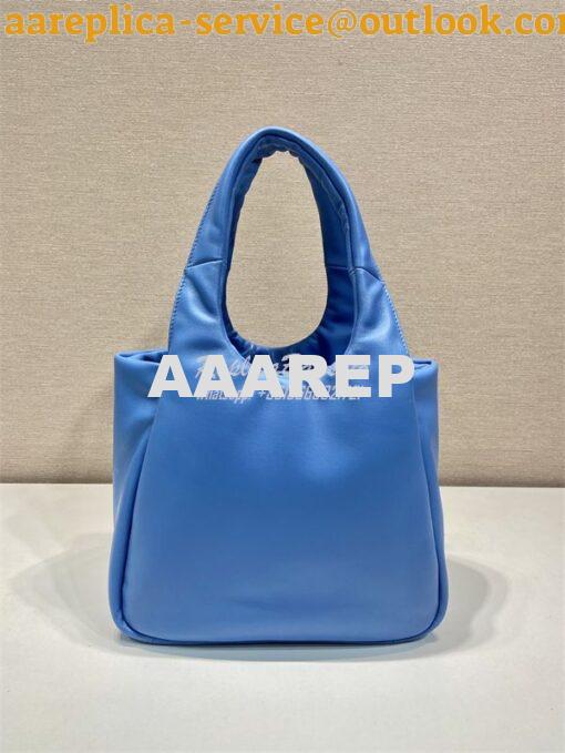 Replica Prada Medium padded Prada Soft blue nappa leather bag 1BG413 5