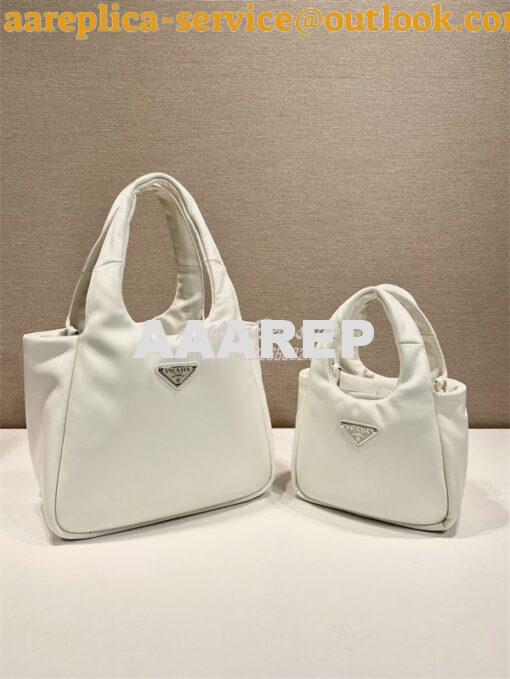 Replica Prada Medium padded Prada Soft white nappa leather bag 1BG413