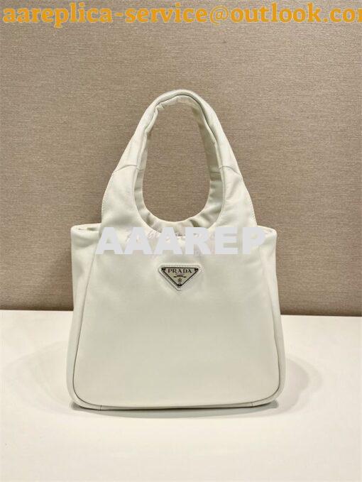 Replica Prada Medium padded Prada Soft white nappa leather bag 1BG413 2