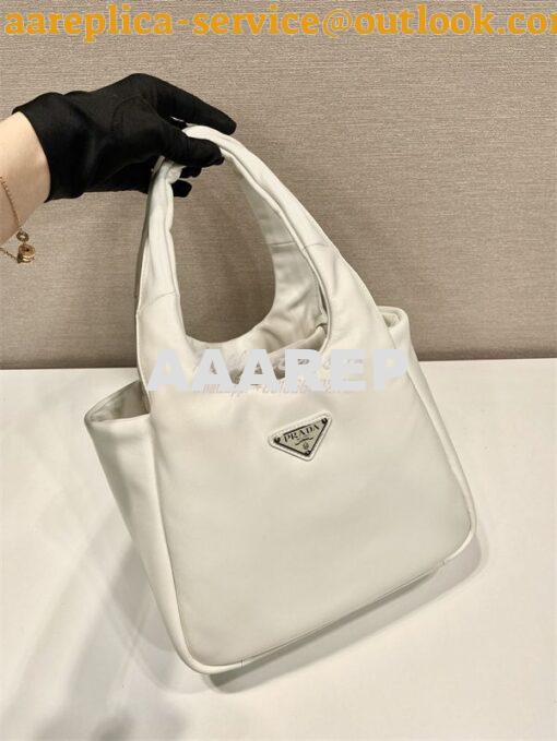 Replica Prada Medium padded Prada Soft white nappa leather bag 1BG413 3