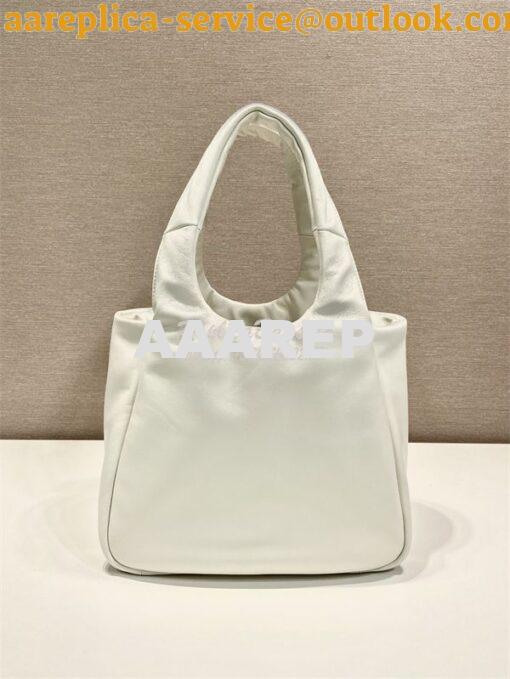 Replica Prada Medium padded Prada Soft white nappa leather bag 1BG413 5