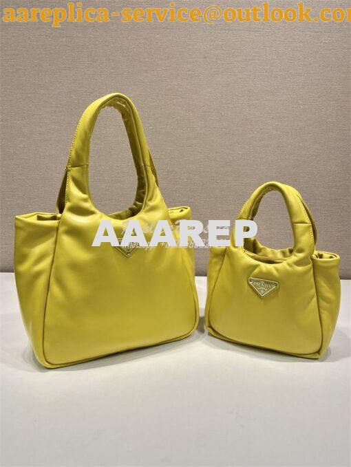 Replica Prada Medium padded Prada Soft yellow nappa leather bag 1BG413