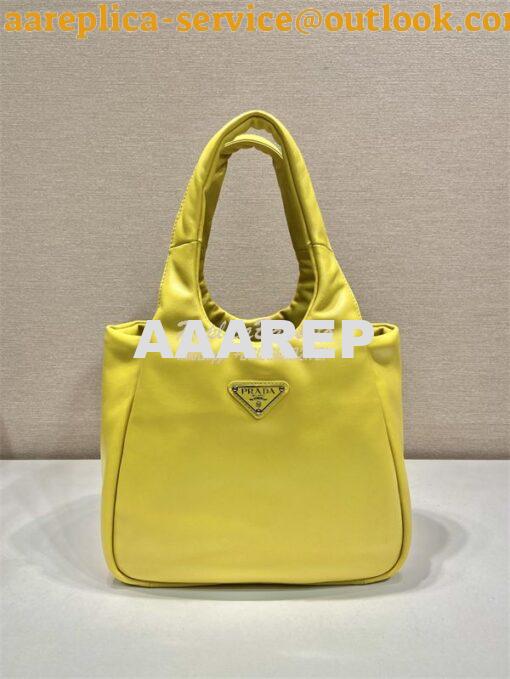 Replica Prada Medium padded Prada Soft yellow nappa leather bag 1BG413 2